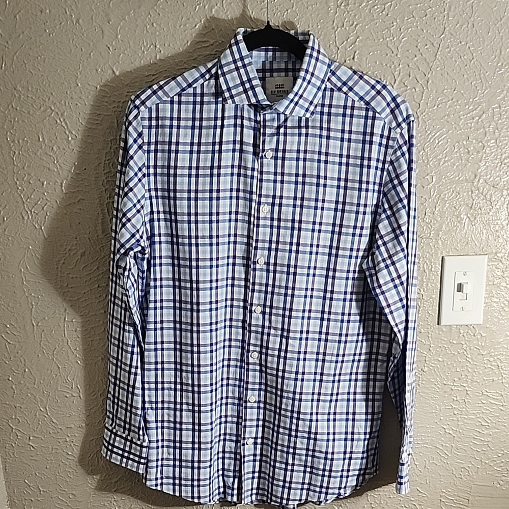 Ben Sherman Blue and White Casual Button Down Shirt